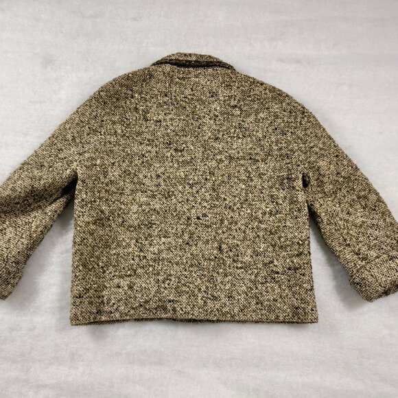 Vintage Inspired Brown Tweed Wool Women M Crop Jacket Equestrian Academia Money - Picture 8 of 8